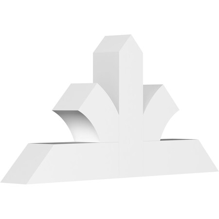 Ekena Millwork Richland Architectural Grade PVC Gable Bracket, 48"W x 24"H x 6"D x 6"F, 12/12 Pitch GBP048X24X0606RIC00